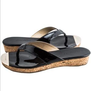 Jimmy Choo Black Pence Leather Cork Sandal